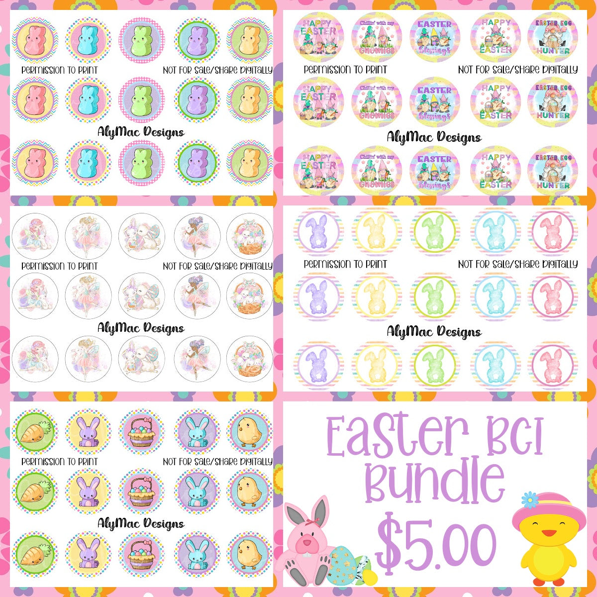 Easter Bottle Cap Image Bundle