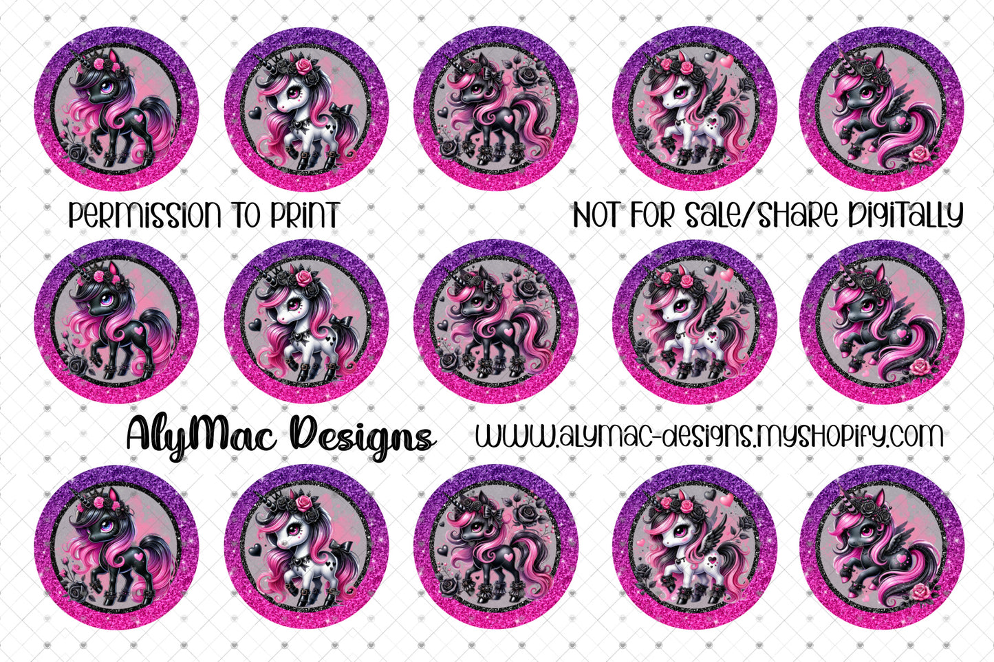Black/Purple/Pink Unicorns