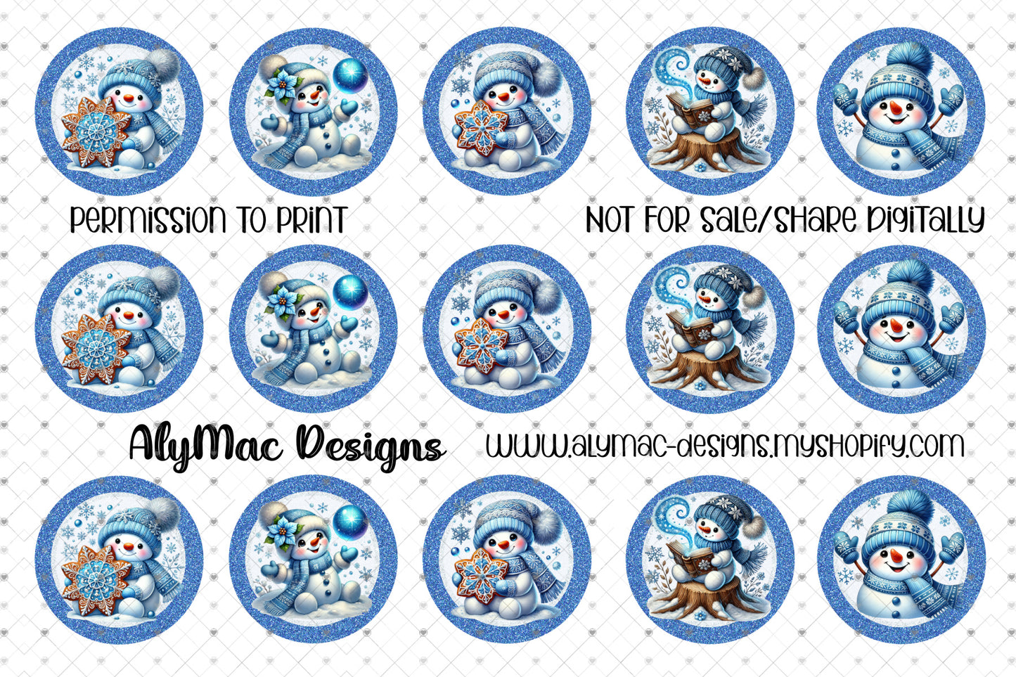 Blue Snowman
