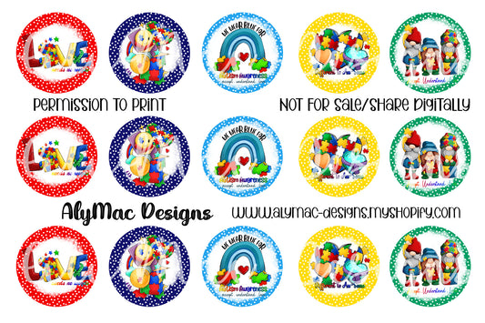 Autism Digital Bottle Cap Images