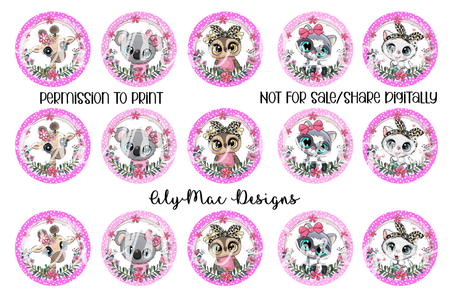 Floral Animal Bottle Cap Images