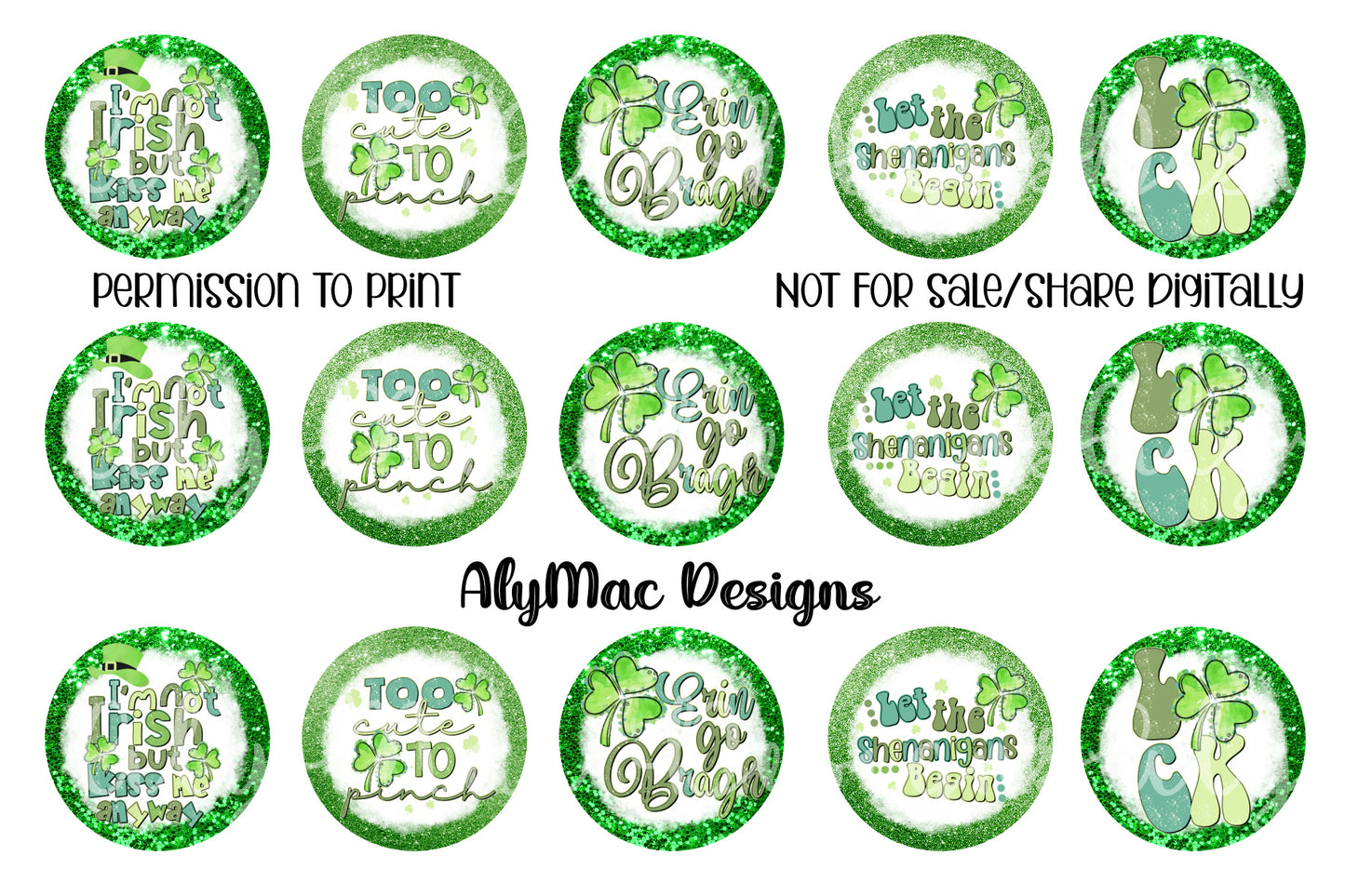 Shamrock Luck Bottle Cap Images