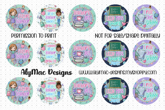 Teacher Digital Bottle Cap Images