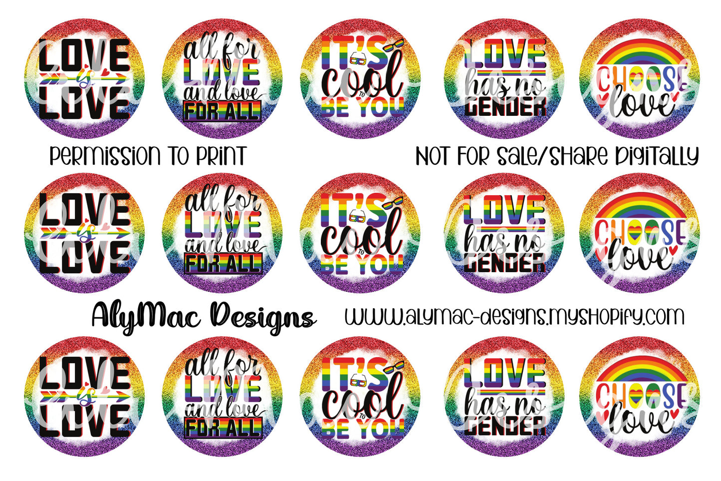 Love is Love Bottle Cap Images