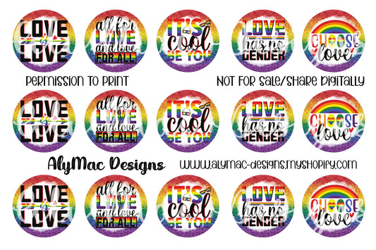 Love is Love Bottle Cap Images