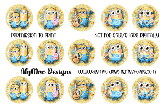 Yellow Cartoon Digital Bottle Cap Images