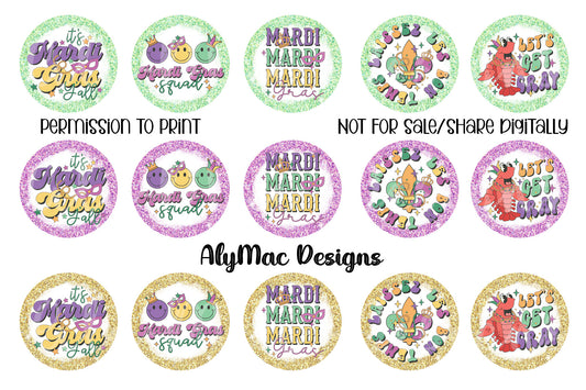 Pastel Mardi Gras 02 Bottle Cap Images