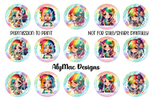 Rainbow Girls Bottle Cap Images