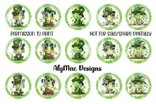 St Pattys Day Frogs Bottle Cap Images