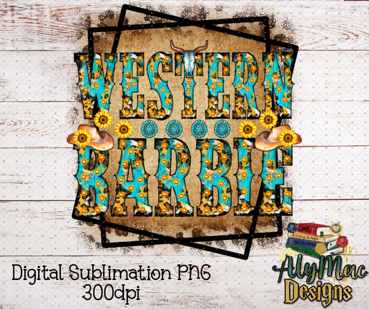 Western Barbie Digital Sublimation PNG File