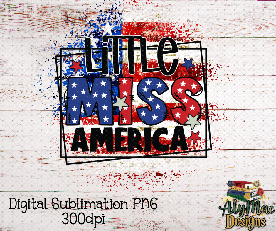 Little Miss America Digital Sublimation PNG File