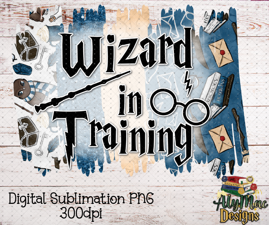 Wizard in Training Blue House Digital Sublimation PNG File