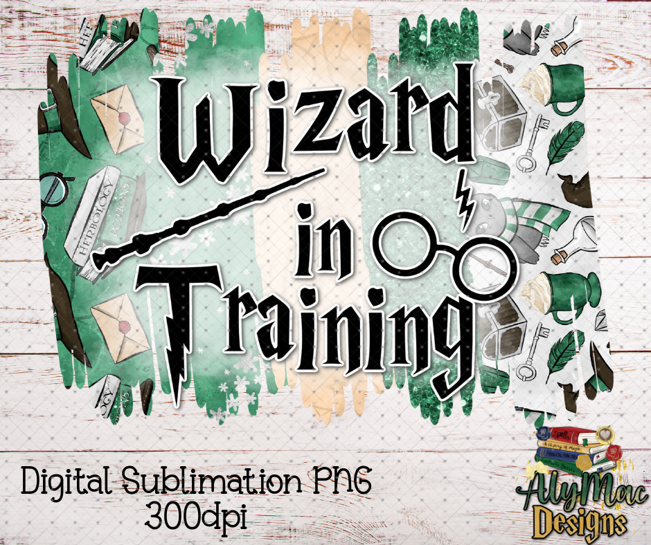 Wizard in Training Green House Digital Sublimation PNG File