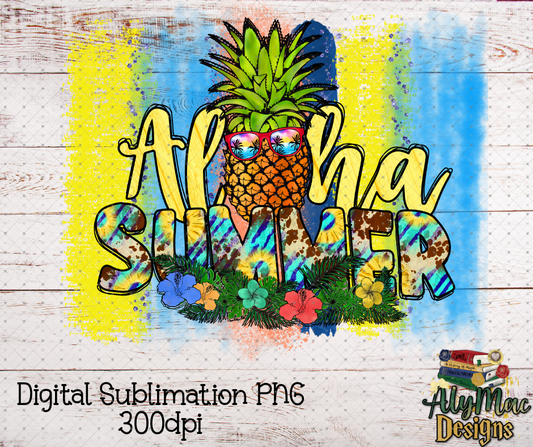 Aloha Summer Digital Sublimation PNG File